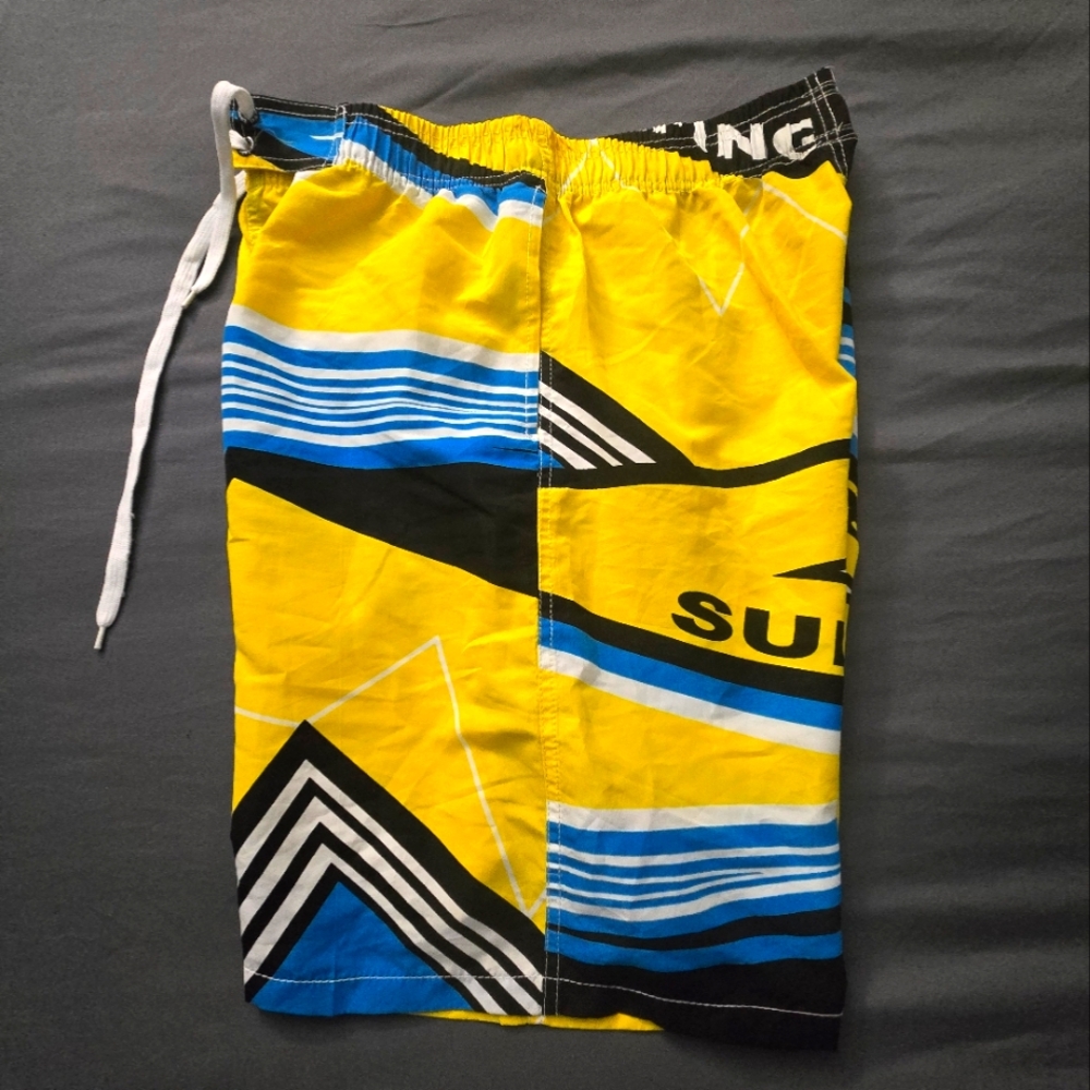 Tailor Pal 9" Men's Yellow and Blue Swim Shorts (NWOT)